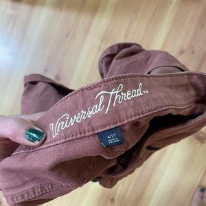 Universal Thread Button Up Jean Shorts. Size 4 (27). Burnt orange / brownish.